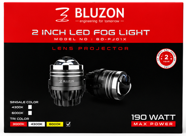 BLUZON 190watt 2 INCH PROJECTOR- TRI COLOUR