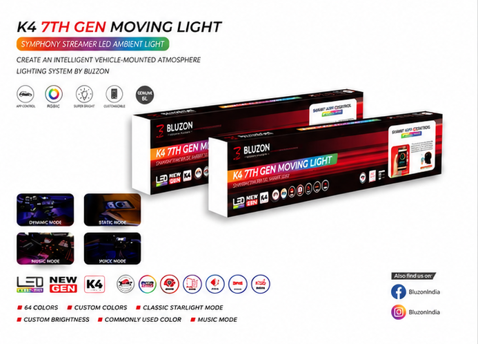 bluzon ambient light k4- 1 year warranty